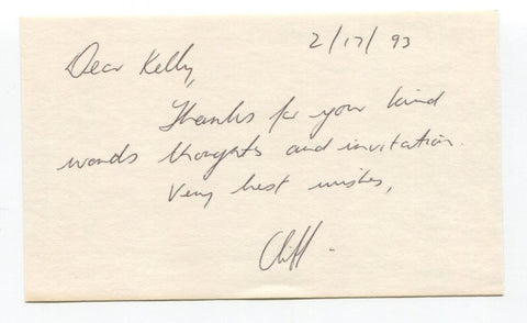 Cliff Drysdale Signed Index Card Autographed Tennis 1972 US Open Win