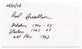 Rod Breedlove Signed 3x5 Index Card Autographed football Washington Redskins