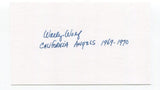 Wally Wolf Signed 3x5 Index Card Autographed Baseball MLB California Angels