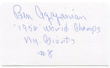 Ben Agajanian Signed 3x5 Index Card Autograph Signature NFL New York Giants 1956