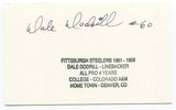 Dale Dodrill Signed 3x5 Index Card Autographed NFL Football Pittsburgh Steelers