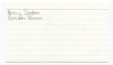Harry Sinden Signed 3x5 Index Card Autographed NHL Hockey Hall of Fame HOF