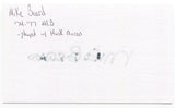 Mike Beard 3x5 Index Card Autographed Signature Atlanta Braves Debut 1974
