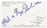 Melinda Page Hamilton Signed 3x5 Index Card Autographed Signature Actress