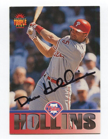 1994 Donruss Triple Play Dave Hollins Signed Card Baseball Autographed AUTO #175