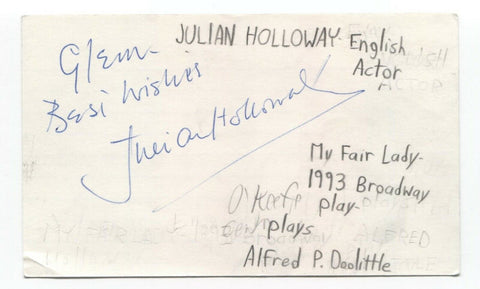 Julian Holloway Signed 3x5 Index Card Autographed Signature Actor