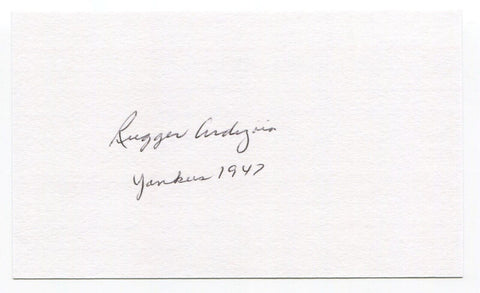 Rugger Ardizoia Signed 3x5 Index Card Autographed Signature New York Yankees 