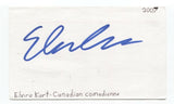 Elvira Kurt Signed Index 3x5 Card Autographed Actress Comedian Host