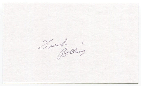 Francis "Frank" Bolling Signed 3x5 Index Card Autographed Detroit Tigers MLB