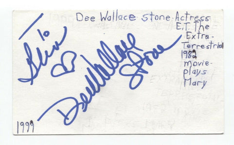 Dee Wallace Stone Signed 3x5 Index Card Autographed Signature Actress E.T.