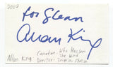 Allan King Signed 3x5 Index Card Autographed Signature Film Director