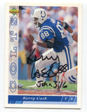 1993 Upper Deck Kerry Cash Signed Card Football Autograph NFL AUTO #177