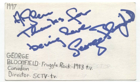 George Bloomfield Signed 3x5 Index Card Autographed Director Fraggle Rock