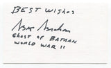 Abie Abraham Signed 3x5 Index Card Autographed Ghost of Bataan WWII US Army