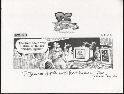 Thach Bui Signed Comic Strip Copy Autographed Signature Cartoonist Tak