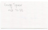 George Spencer Signed 3x5 Index Card Autographed Baseball New York Giants