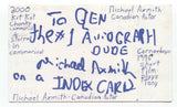 Michael Axmith Signed 3x5 Index Card Autographed Signature Actor Cornerboys