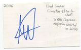 Chad Cranston Signed 3x5 Index Card Autographed Signature TCHAD Magazine Founder