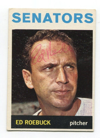 1964 Topps Ed Roebuck Signed Baseball Card Autographed AUTO #187