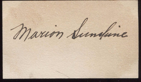 Marion Sunshine Signed Card 1933  Autographed Authentic Signature