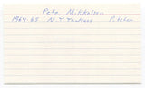 Pete Mikkelsen Signed 3x5 Index Card Autographed MLB Baseball New York Yankees