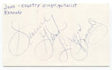 Joan Kennedy Signed 3x5 Index Card Autographed Signature Country Singer