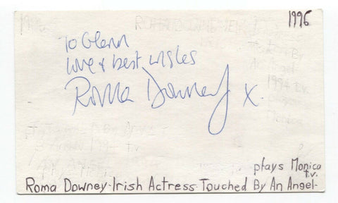 Roma Downey Signed 3x5 Index Card Autographed Signature Actress Producer