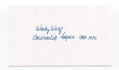 Wally Wolf Signed 3x5 Index Card Autographed Baseball MLB California Angels