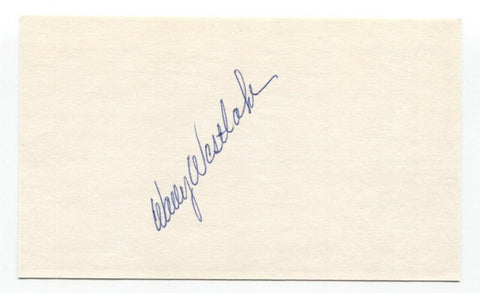 Wally Westlake Signed 3x5 Index Card Baseball Autographed Signature