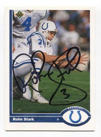 1991 Upper Deck Rohn Stark Signed Card Football Autograph NFL AUTO #197