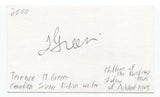 Terence M. Green Signed 3x5 Index Card Autographed Signature Author Writer