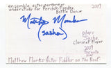 Matthew Marks Signed 3x5 Index Card Autographed Actor Fiddler On The Roof