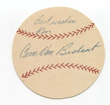 Ozzie Van Brabant Signed Paper Baseball Autographed Philadelphia Athletics