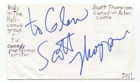 Scott Thompson Signed 3x5 Index Card Autograph Signature Actor Comedian