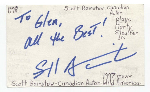 Scott Bairstow Signed 3x5 Index Card Autographed Actor Signature Party of Five