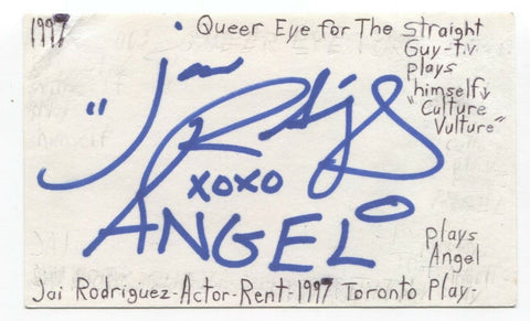 Jai Rodriguez Signed 3x5 Index Card Autographed Signature Actor Queer Eye