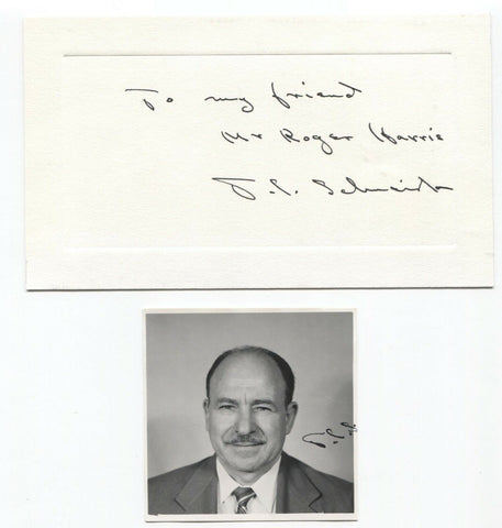 T.C. Schneirla Signed Card Plus Photo Autographed Signature Animal Psychologist