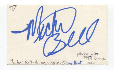 Michel Bell Signed 3x5 Index Card Autographed Actor Show Boat