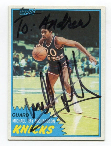 1981-82 Topps Michael Richardson Signed Basketball RC Card Autographed AUTO #27