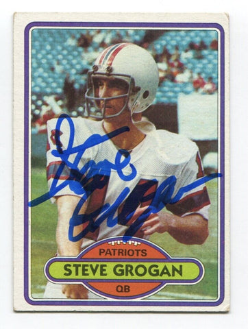1980 Topps Steve Grogan Signed Card Football Autograph NFL AUTO #435 Patriots