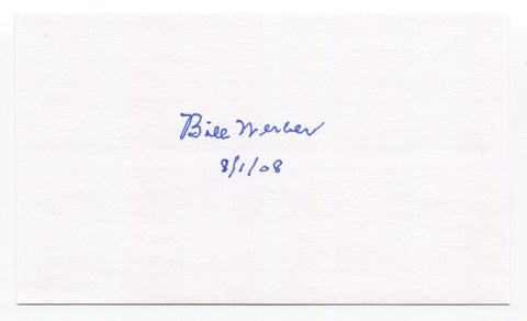 Bill Werber Signed 3x5 Index Card Autograph Baseball New York Yankees