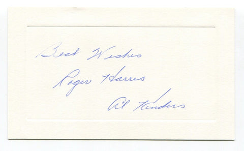 Al Kenders Signed Card Autograph MLB Baseball Roger Harris Collection