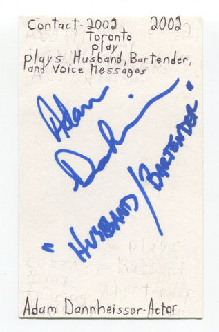 Adam Dannheisser Signed 3x5 Index Card Autograph Actor Law and Order Billy Green
