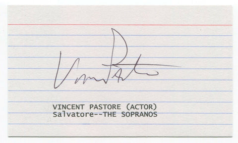 Vincent Pastore Signed 3x5 Index Card Autographed Signature Actor The Sopranos