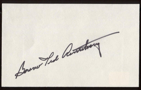 Garner Ted Armstrong Signed Index Card Signature Autographed AUTO