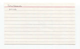 Johnny Edwards Signed 3x5 Index Card Baseball Autographed Signature