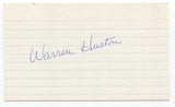 Warren Huston Signed 3x5 Index Card Baseball Autographed Signature