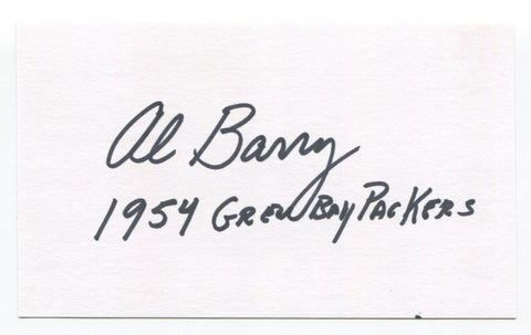 Allan "Al" Barry Signed 3x5 Index Card Autographed Signature Atlanta Falcons NFL