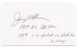 Jerry Walker Signed 3x5 Index Card Autograph Baltimore Orioles 1959 Shut Out