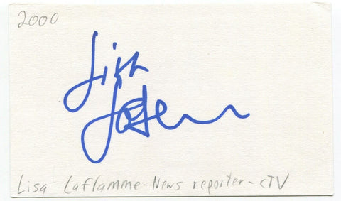 Lisa LaFlamme Signed 3x5 Index Card Autographed Canadian Journalist Anchor CTV